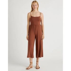 Like new Quince Women's Tencel Jersey Wide Leg Jumpsuit Brown XS